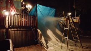 The crew working overnight creating Huc-a-poo Hill